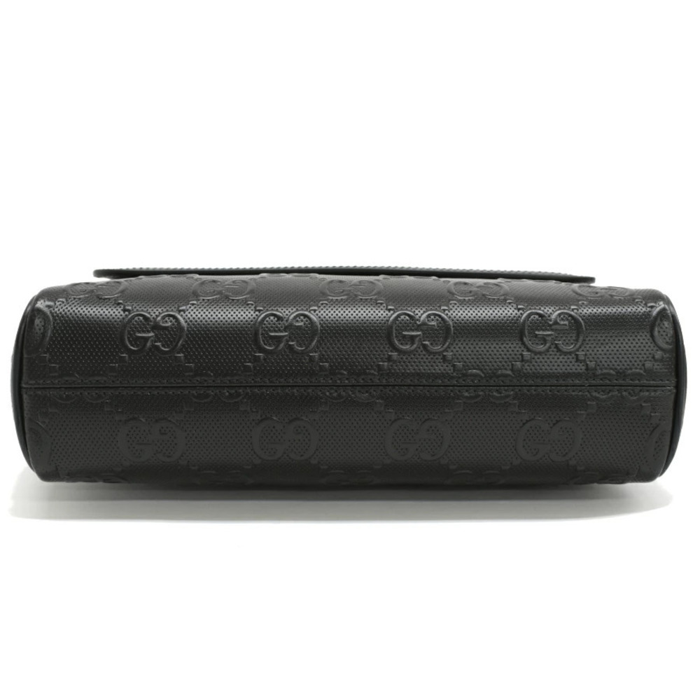 Gucci GG Embossed Messenger Bag Shoulder Leather Black - Picture 4 of 8